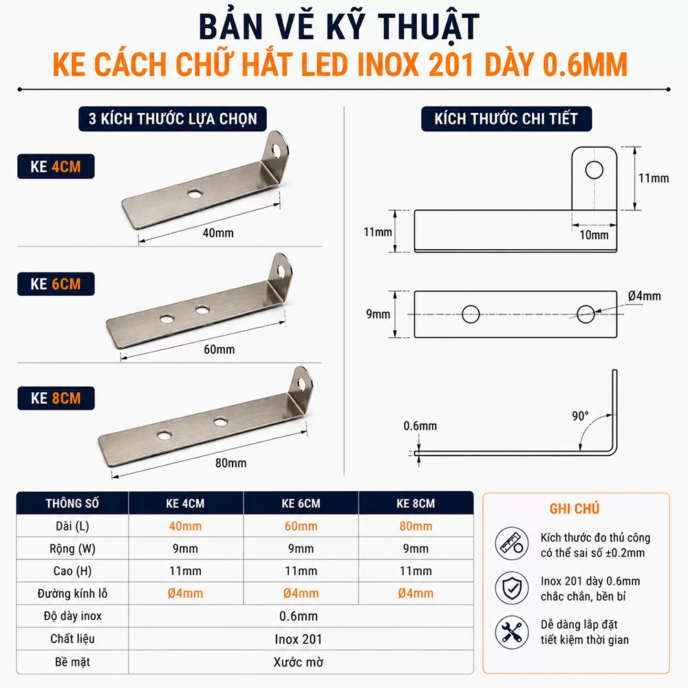 ke c&aacute;ch chữ hắt led