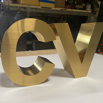 Gáy Chân Chữ Inox 201 Vàng Xước