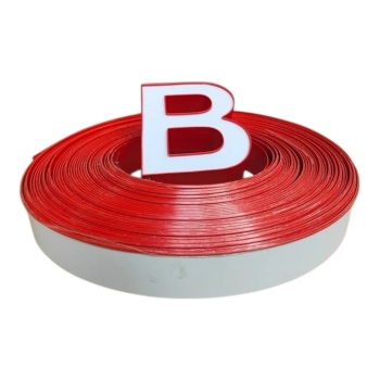 Gáy Nhôm Uốn Chữ 1 Gờ Màu Đỏ