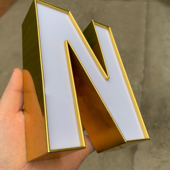 Gáy Nhôm Uốn Chữ 1 Gờ Màu Vàng Gương