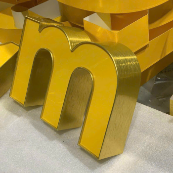 Gáy Nhôm Uốn Chữ 1 Gờ Màu Vàng Xước