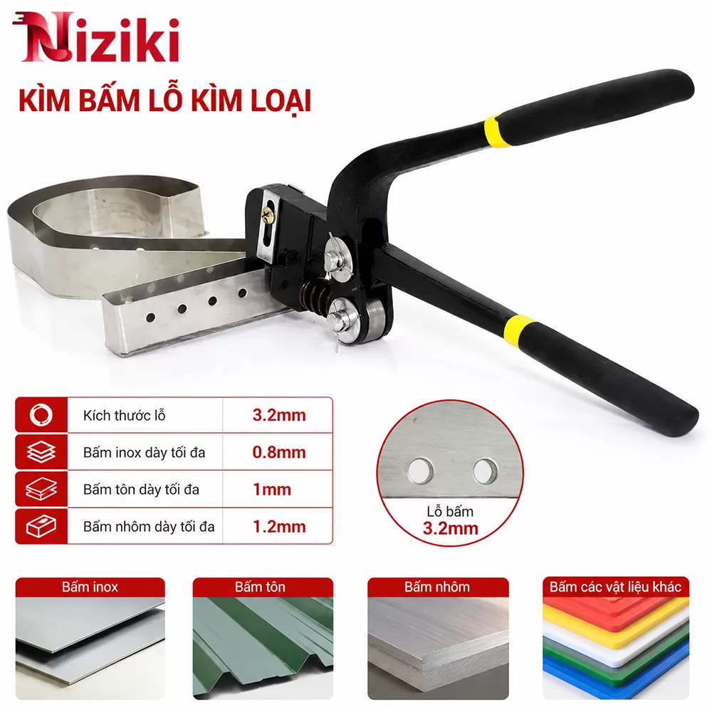Kìm Bấm Lỗ Kim Loại