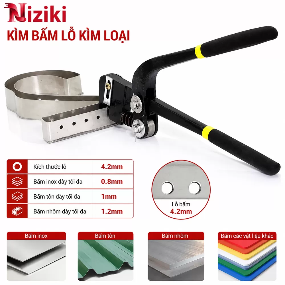 Kìm Bấm Lỗ Kim Loại